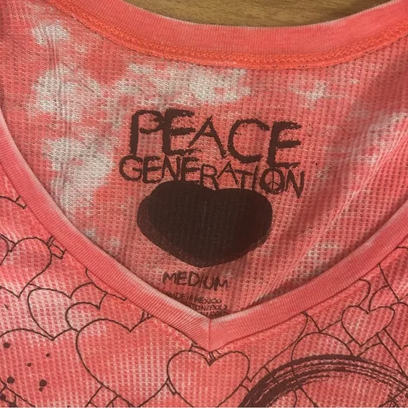 Pink Heart Print Love Thermal Long Sleeved Top - Picture 3 of 3